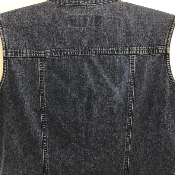 Cabela’s possibly vintage sleeveless decorative button front denim dress. Size 6 - Picture 4 of 8